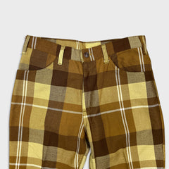 Vintage 70s Levi’s Sta-Prest Pants Mens 32x29 Brown Plaid Flare Leg Trousers