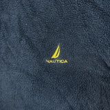 Nautica Jacket Mens XL Yellow NS83 Sailboat Logo Reversible Fleece Full Zip Coat