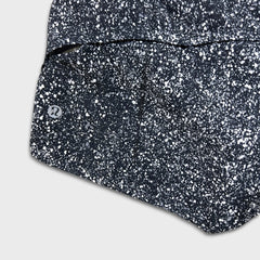 Lululemon Race Pace Short Womens Size 4 Black Mini Splatter Athletic Lined Pants