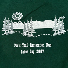 Vintage 2007 Nike T Shirt Mens Small Green Trail Restoration Run Sportswear Short Sleeve Tee