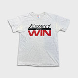 Vintage 90s Expect to Win T Shirt Mens Medium Gray Single Stitched Tee