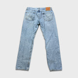 Levi's 502 Jeans Mens 34x33 Blue Regular Taper Fit Light Wash Faded Denim Pants