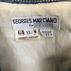 Vintage 80s Guess Denim Jacket Mens XL Blue Georges Marciano Medium Wash USA Trucker