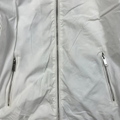 Karl Lagerfeld Paris Jacket Mens Small White Lightweight Lined Windbreaker Bomber