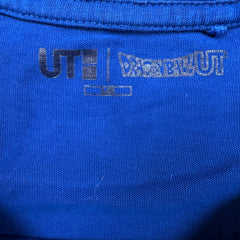 Uniqlo Dragon Ball Z T Shirt Men Large Blue Attack of The Saiyan Anime Graphic Tee