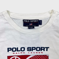 Vintage 1998 Polo Sport Ralph Lauren T Shirt Men Large White Canada Championship