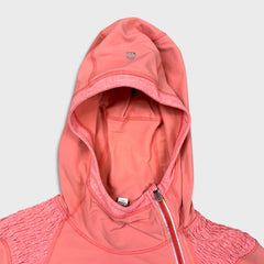 Lululemon Athletic Run Pullover Jacket Womens Size 12 Orange Side 1/4 Zip
