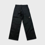 Dickies Pants Mens 30x30 Black Loose Fit Double Knee Workwear Baggy Trousers