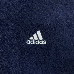 Vintage Y2K Adidas Fleece Mens XL Blue 1/4 Zip Essentials Spell Out Jacket