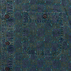 Vintage 90s Shirt Mens Medium Blue Geometric Western Long Sleeve Button Up