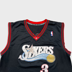 2014 Adidas Allen Iverson #3 Philadelphia 76ers Jersey Mens XL Sewn NBA Hardwood Classics