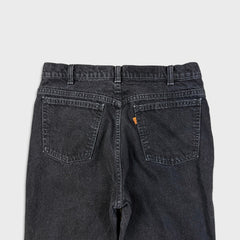 Vintage 90s Levi's 619 Jeans Mens 32x31 Black Slim Straight Orange Tab Dark Wash Denim Pants