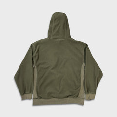 Vintage Y2K Gap Fleece Mens Medium Green Spell Out Distressed Hooded Pullover Jacket