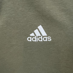 Adidas Hoodie Mens Medium Green Essentials Stripe Spell Out Logo Hooded Sweater
