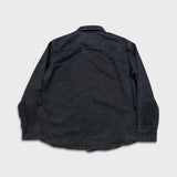 Levi's Standard Denim Shirt Mens Large Black Dark Wash Casual Western Pearl Snap