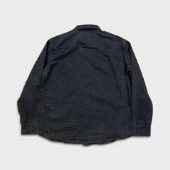Levi's Standard Denim Shirt Mens Large Black Dark Wash Casual Western Pearl Snap