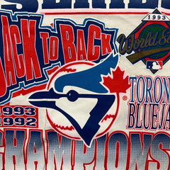Vintage 1993 Toronto Blue Jays T Shirt Mens XL White Back 2 Back Baseball MLB Tee