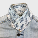 Vintage 90s Hard Rock Cafe Denim Jacket Mens Small Blue Save The Planet Orlando Distressed Trucker