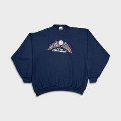 Vintage Logo 7 New York Yankees Sweatshirt Mens 2XL Blue MLB Baseball 90s Crewneck