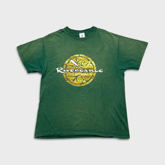 Vintage 90s Riverdale The Show T Shirt Mens Large Green Faded Single Stitch Tee