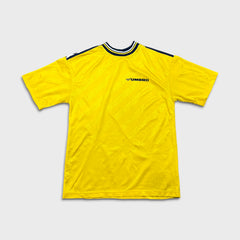 Vintage 90s Umbro Soccer Jersey Mens Small Yellow Athletic Short Sleeve