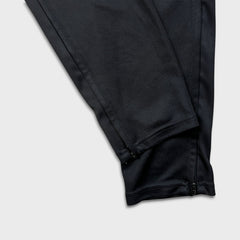 Adidas Track Pants Mens Medium Black 3 Stripe Spell Out Training Athletic Jogger