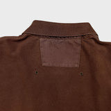 Vintage 90s Polo Ralph Lauren Shirt Mens Medium Brown RLPC Crest Short Sleeve