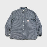 Levi's Long Sleeve Worker Shirt Mens Large Blue Washington Stripe Relaxed Denim