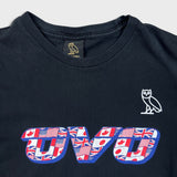 October's Very Own OVO Flag Runner T Shirt Mens XS Black Short Sleeve Graphic Tee