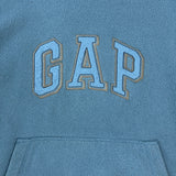 Vintage Y2K Gap Fleece Mens XS Blue Spell Out Outdoor Hooded Pullover Jacket