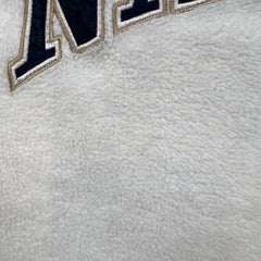 Vintage 90s Nautica Fleece Jacket Mens Small White Spell Out Pullover