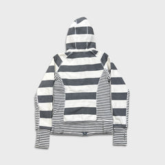 Lululemon Scuba Hoodie Womens Size 8 Gray Striped Full Zip Hooded Sweater