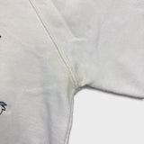 Vintage 1989 Feline Fitness Fanatic Sweatshirt Womens Medium White Cat Gym Funny Crewneck