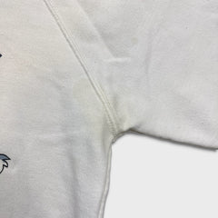 Vintage 1989 Feline Fitness Fanatic Sweatshirt Womens Medium White Cat Gym Funny Crewneck