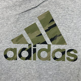 Adidas T Shirt Mens Medium Gray Essentials 3 Stripes Spell Out Short Sleeve Tee