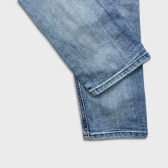 Diesel Jeans Mens 32x31 Blue Thavar Slim Skinny Light Wash Distressed Denim Pants