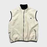 Vintage Y2K Champion Vest Mens Large Beige C Logo Outdoor Full Zip Fleece Jacket