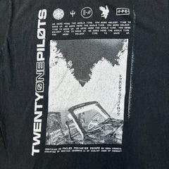 Vintage 2009 Twenty One Pilots Dead Car T Shirt Mens Large Black Faded Wash Band Tee