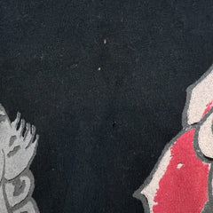 Vintage Y2K Ed Hardy Christian Audigier T Shirt Womens Small Black Faded Floral Graphic Top