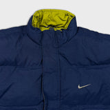 Vintage 90s Nike Sportswear Jacket Mens Large Blue Swoosh Full Zip Puffer Coat