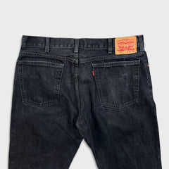 Levi's 517 Bootcut Jeans Mens 38x30 Black Dark Wash Red Tab Faded Denim Pants