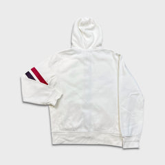 Vintage 90s Polo Ralph Lauren Hoodie Mens Large White Pony Full Zip Waffle Hooded Sweater