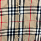 Burberry Brit Shirt Mens XL Beige Plaid Nova Check Casual Preppy Button Up