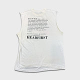 Vintage 80s URIAH HEEP Head First Sleeveless Mens Medium White Rock Promo Band Tank Top
