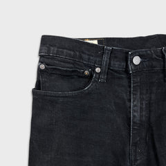 Levi's 512 Jeans Men 34x30 Black Slim Taper Leg Dark Wash Mid Rise Stretch Denim Pants