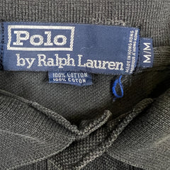 Vintage 90s Polo Ralph Lauren Shirt Mens Medium Black Pony Faded Distressed Short Sleeve