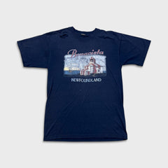 Vintage 90s Newfoundland Lighthouse T Shirt Mens Large Blue Distressed Faded Tee