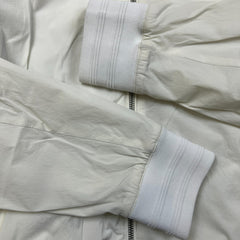 Karl Lagerfeld Paris Jacket Mens Small White Lightweight Lined Windbreaker Bomber