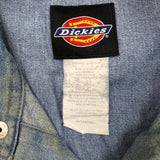 Dickies Denim Shirt Mens Medium Blue Light Wash Casual Western Button Up
