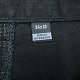 Carhartt B11 Pants Mens 34x32 Black Loose Straight Washed Duck Dungaree Workwear